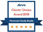 Avvo | Client's Choice Award 2019 | Florencia Candy Rueda | 5 Stars